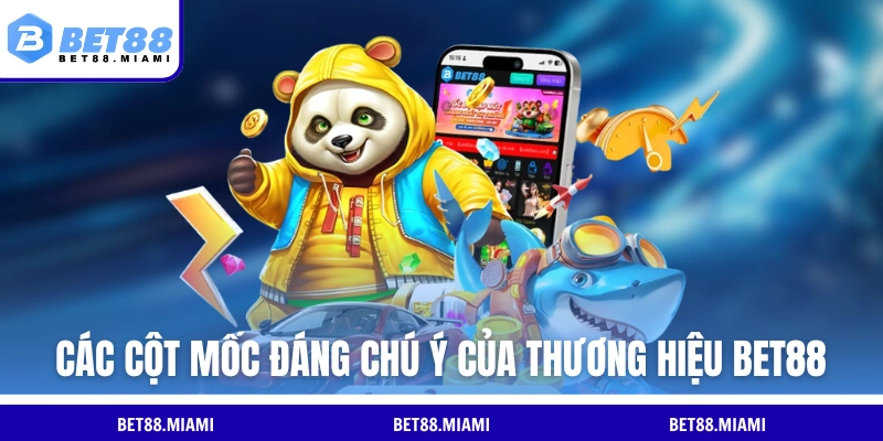 Các cột mốc đáng chú ý của thương hiệu BET88