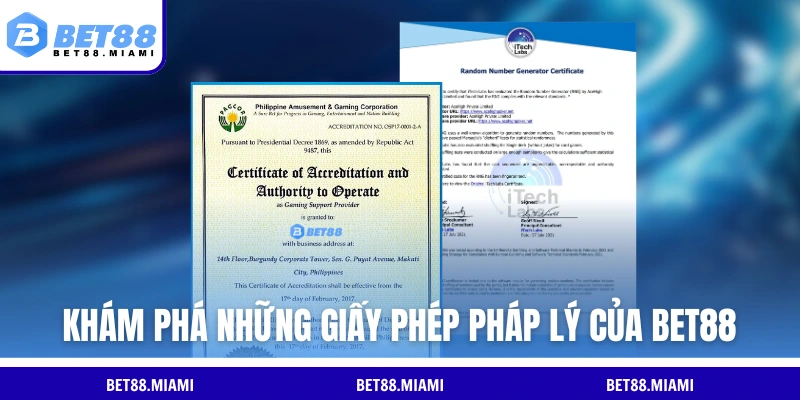 Khám phá những giấy phép pháp lý của BET88