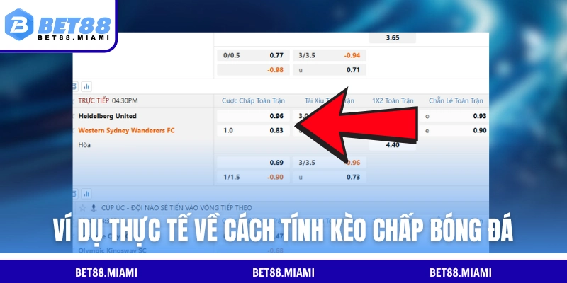 Ví dụ thực tế về cách tính kèo chấp bóng đá